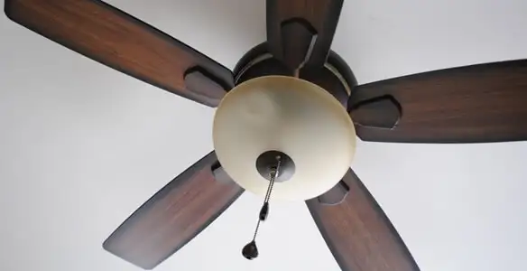 Fully installed ceiling fan with balanced blades and light fixture in Los Angeles, CA