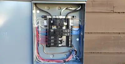 electrical panel upgrade service featuring newly installed electrical panel wired by licensed electricians in Los Angeles, CA