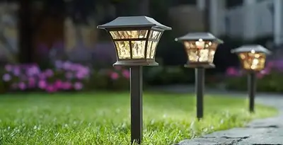 landscape lighting installation services with professionally installed pathway lights in Los Angeles, CA