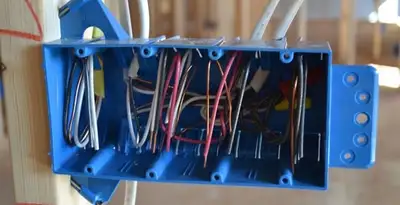 new construction wiring installation featuring electrical boxes and cable routing by expert electricians in Los Angeles, CA